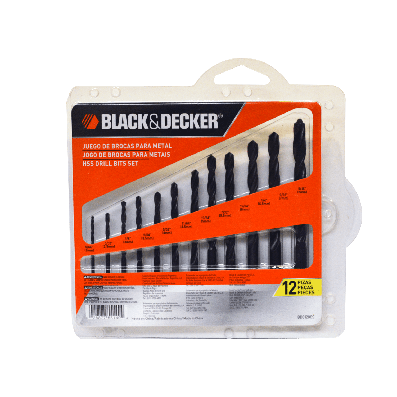 Foto 2 pulgar | Brocas Black & Decker BD0120CS color Negro para Metal 12 Piezas