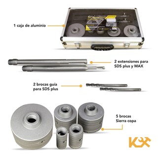 Foto 4 | Maletin Sierra Copa Sds Plus y Max 9 piezas Perforación Concreto