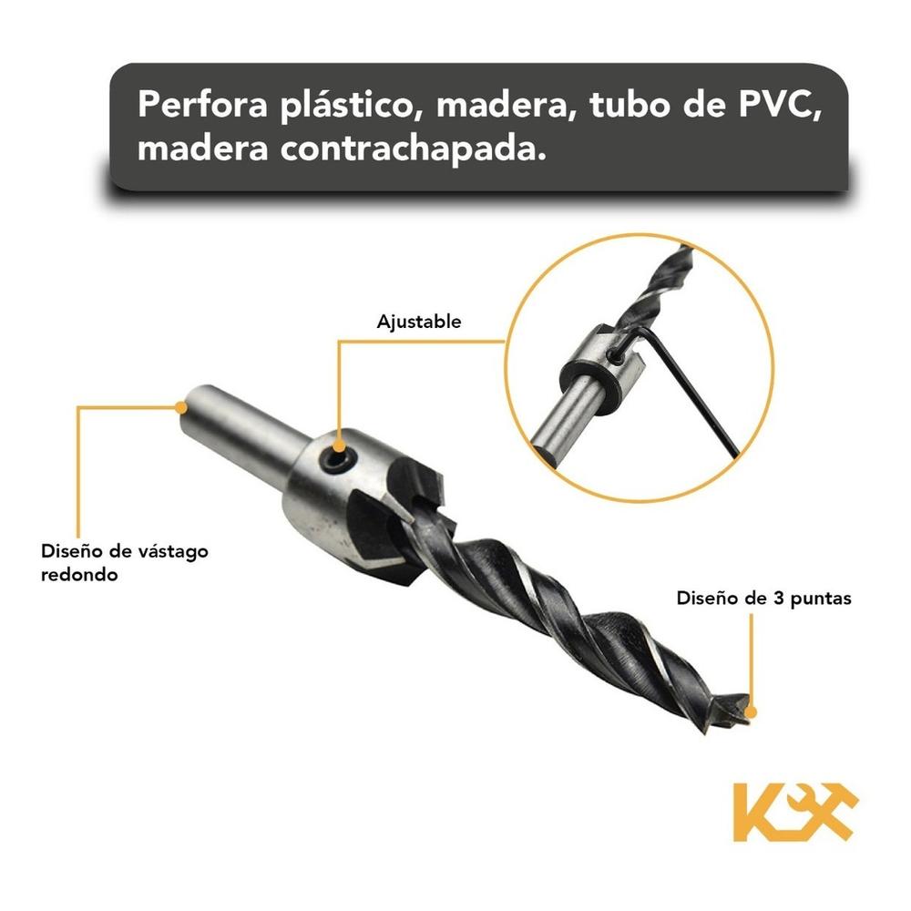 Foto 5 pulgar | Brocas Kingsman para Madera 10 PZAS Avellanadora Escalonada Sacabocados