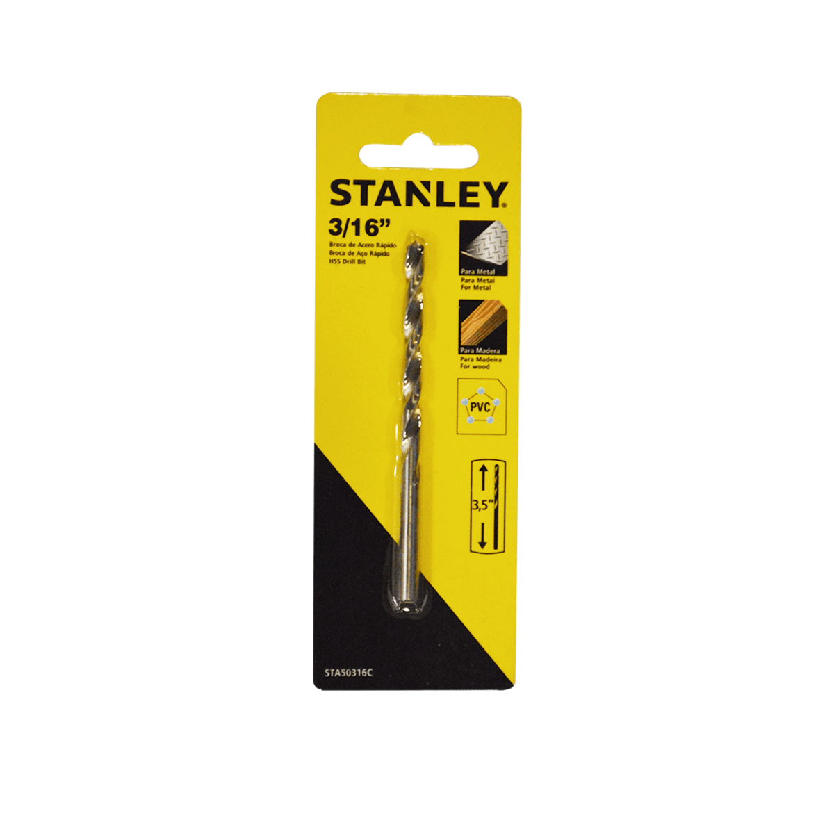 Foto 2 pulgar | Broca Para Metal Hss 3/16 Plg Stanley Sta50316c