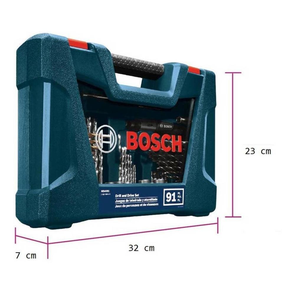 Foto 5 pulgar | Set Brocas Destornillador V-line 91pz + Estuche Ms4091 Bosch