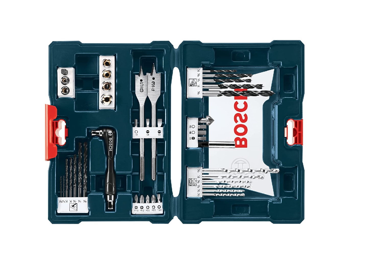 Maletín Set Brocas Puntas Dados Mixto Bosch ‎MS4041 V-line 41 Piezas