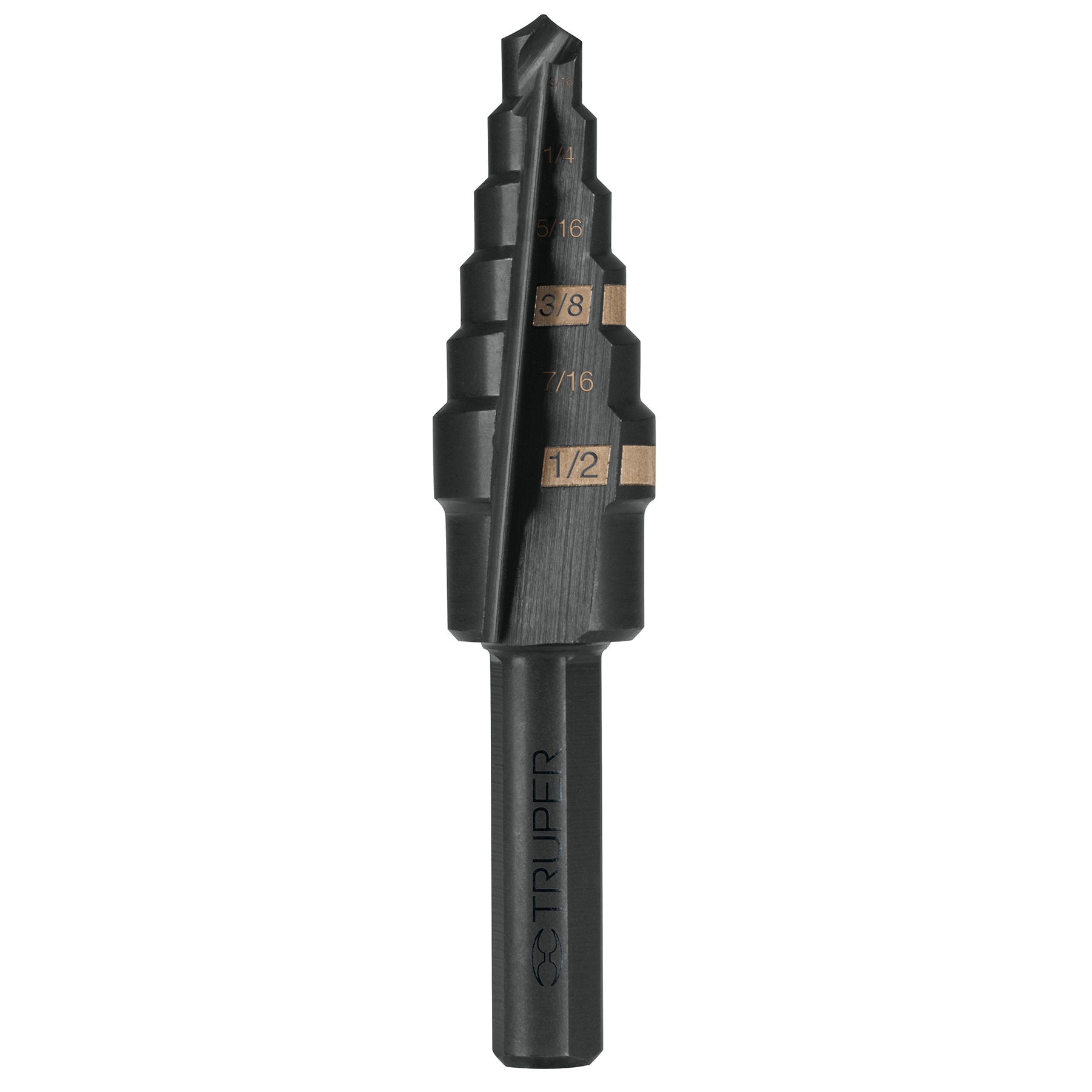 Foto 2 pulgar | Broca Escalonada Truper BES-6 color Negro 6 Escalones 3/16'' a 1/2''