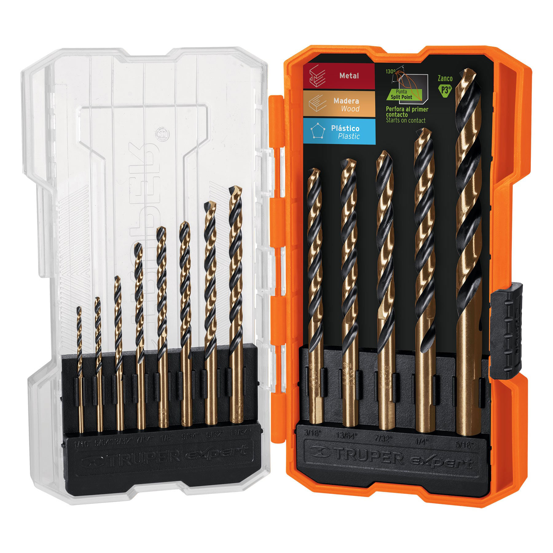 Juego Truper Expert de 13 Brocas Hss para Metal en Estuche