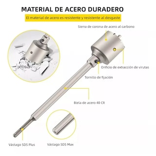 Foto 3 | Kit Brocas Sierras Copa De Concreto Pasamuro 10 pzas Eo Safe Imports Esi-8399 Plata