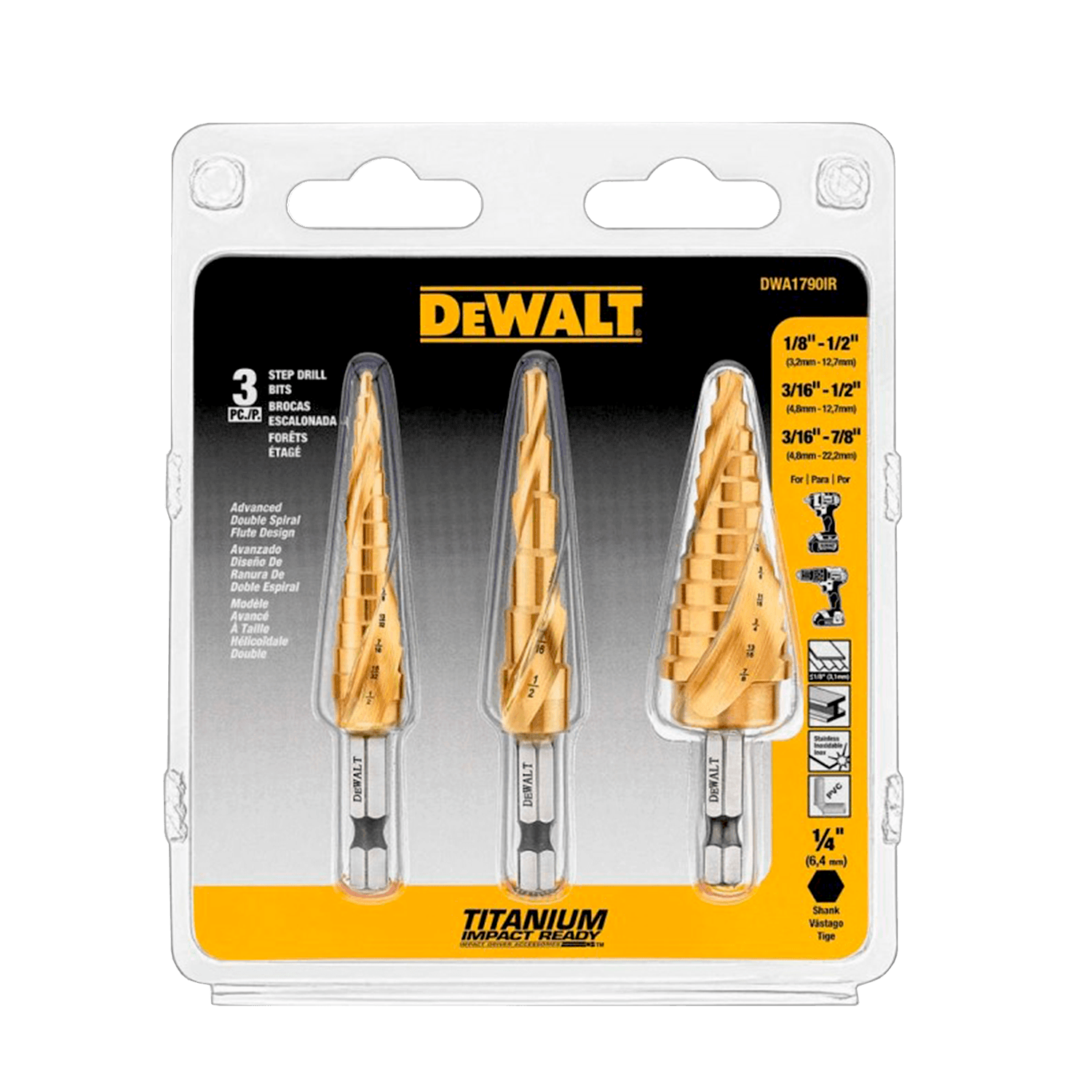 Juego de Brocas DeWalt 3 Piezas