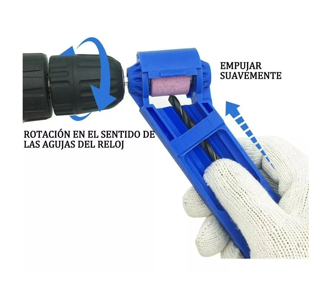 Foto 4 pulgar | Afilador De Broca Portatil Taladro Repara Saca Punta Filo Lija Azul