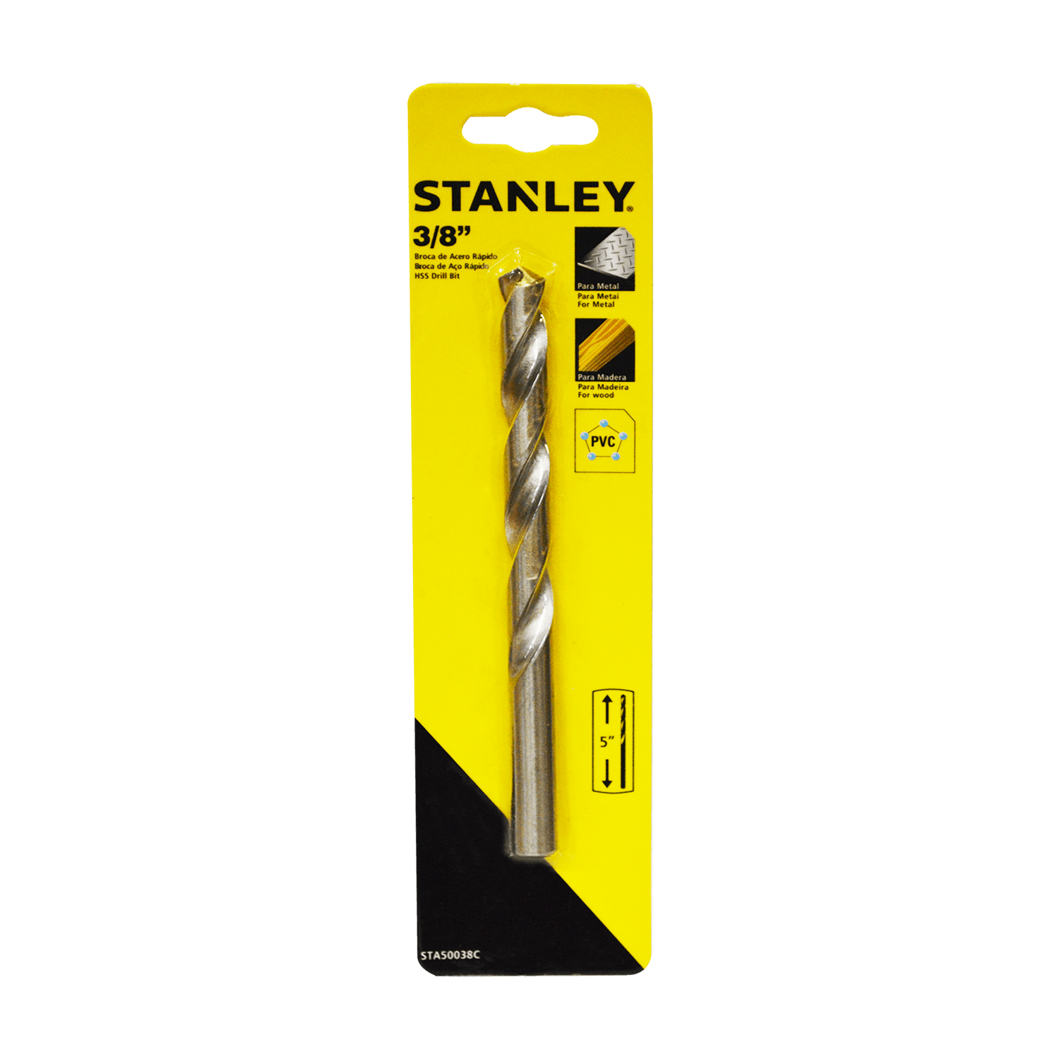 Broca para Metal Hss Stanley Sta50038c 3/8 Pulgadas $169