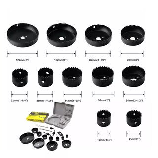 Foto 2 | Kit de 18 Mandriles Brocasierras Cortacirculo para Madera Eo Safe Imports Esi-12412 Negro