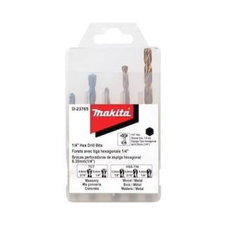 Foto 3 | Juego de Brocas Makita D23765 Metal y Concreto Hexagonal 1/4'' 5 piezas