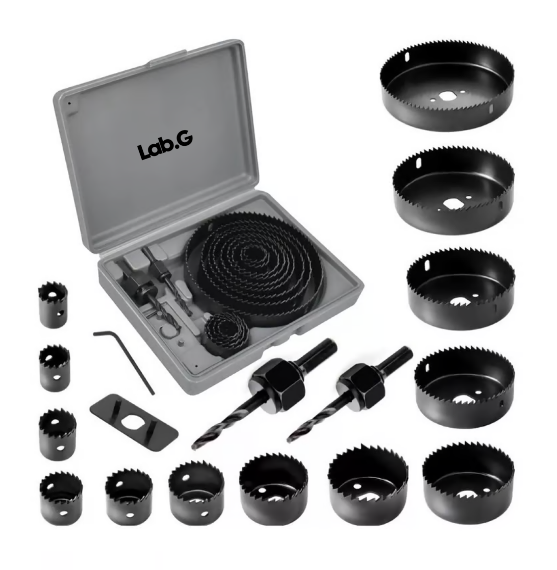 Kit De 18 Mandriles Brocasierras Cortacirculo P/madera 19-12  Gris