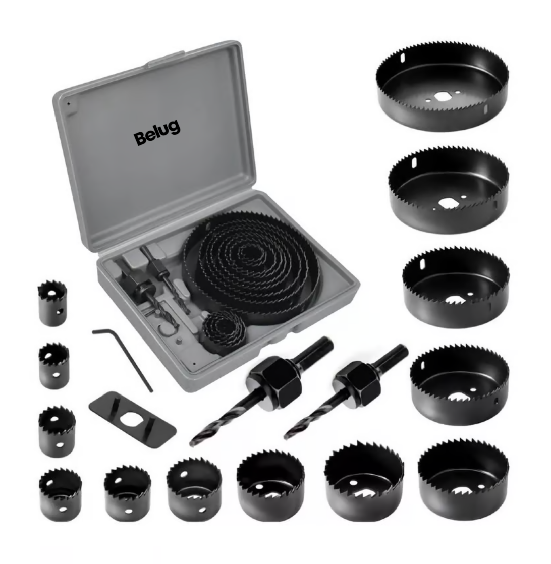 Kit De 18 Mandriles Brocasierras Cortacirculo P/madera 19-12  Gris