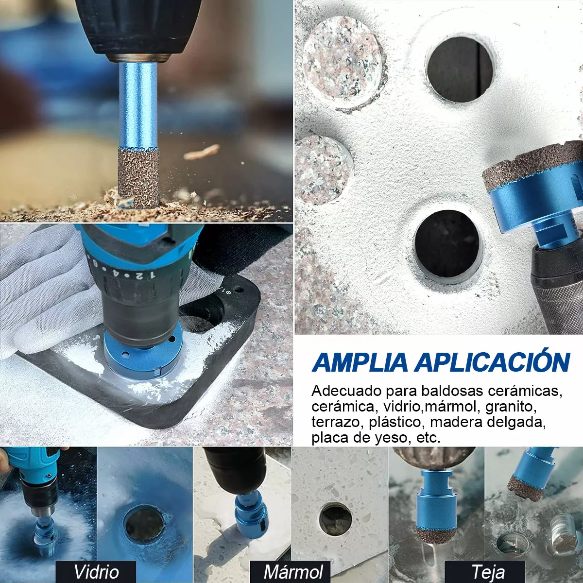 Foto 3 pulgar | Broca Copa Esmeril M14 Para Mármol 6 Pcs Eo Safe Imports Esi-17901 Azul
