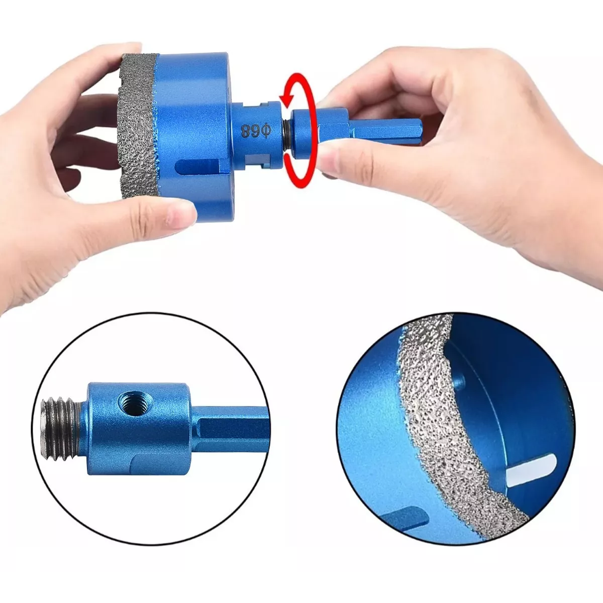 Foto 4 pulgar | Broca Copa Esmeril M14 Para Mármol 6 Pcs Eo Safe Imports Esi-17901 Azul
