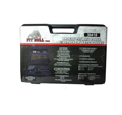 Foto 3 pulgar | Kit De Brocas, Puntas Y Accesorios 204 Piezas Pit Bull Tools