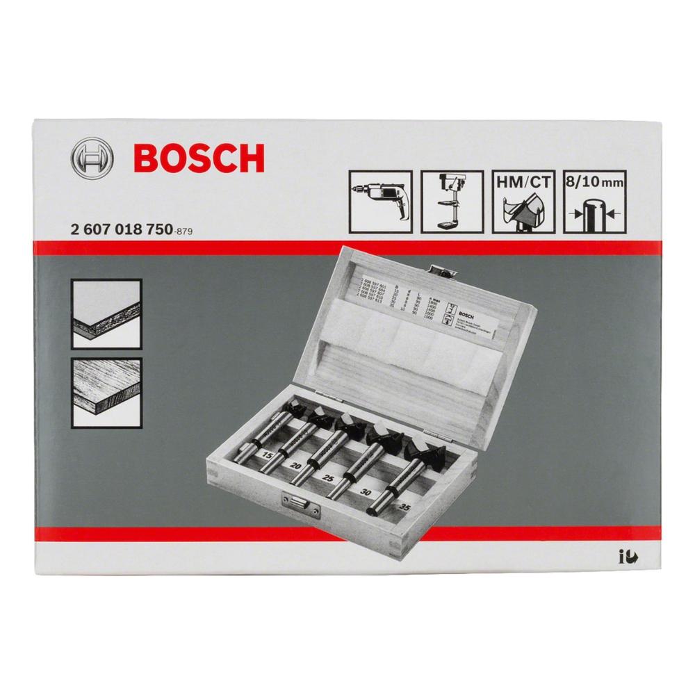 Foto 5 pulgar | Set de Brocas Bosch Bisagra Madera 5 piezas