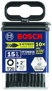 Foto 2 | Brocas Eléctricas Para Atornillar Bosch Itt20215 Torx #20, Paquete De 15 - Venta Internacional.