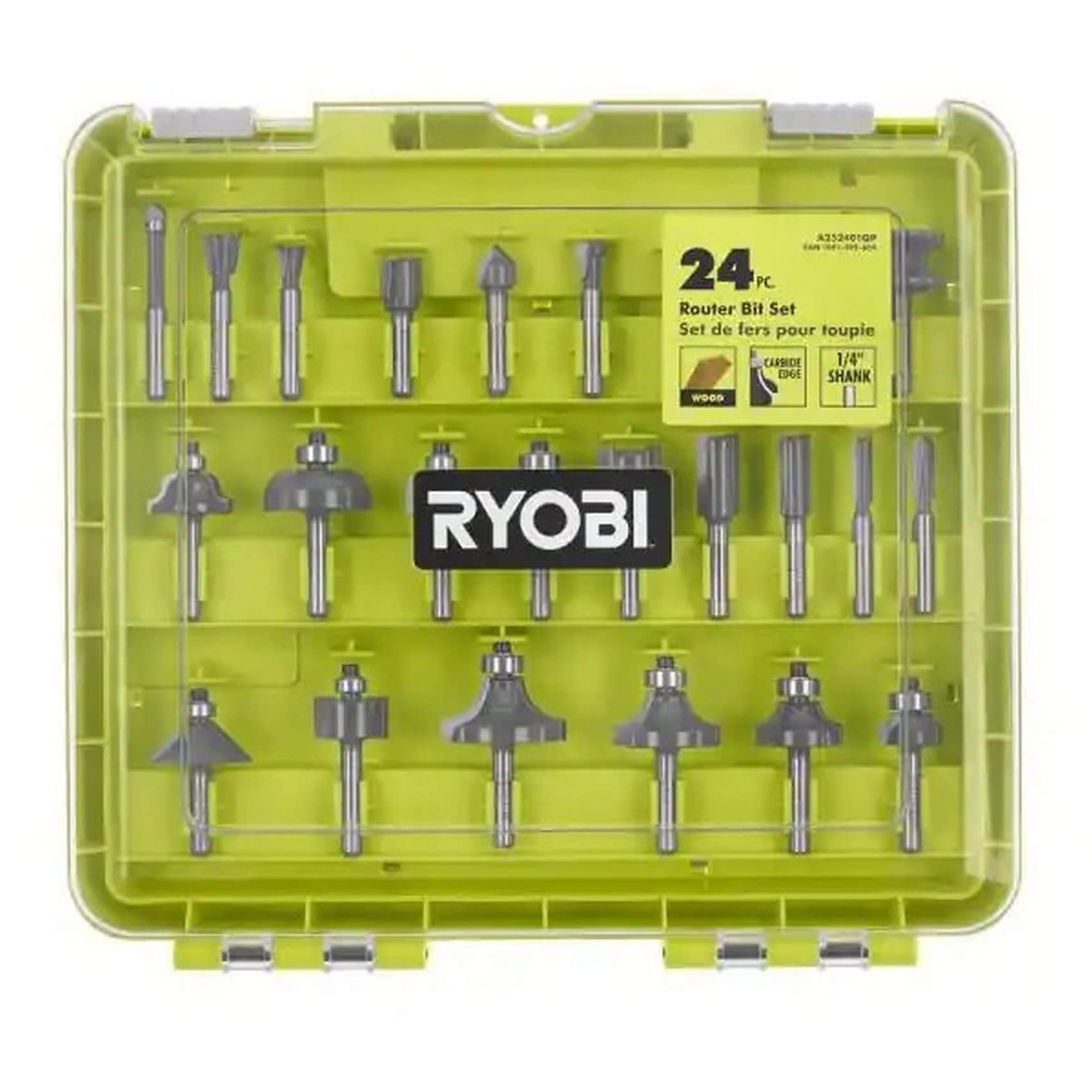 Foto 2 pulgar | Juego De Brocas Para Fresar Ryobi De 24 Piezas Con Funda Con Punta De Carburo - Venta Internacional.