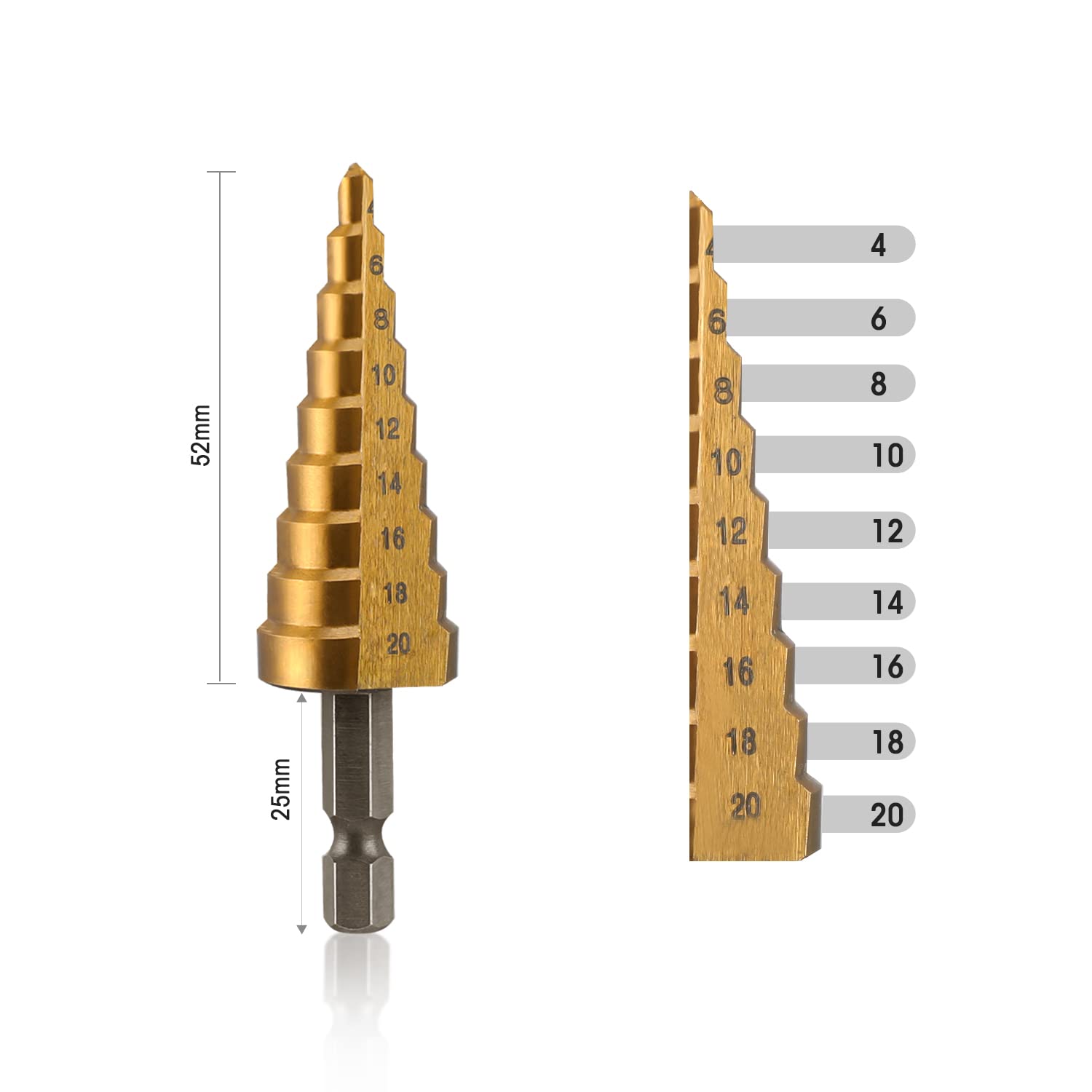 Foto 4 pulgar | Juego De Brocas Escalonadas Workpro De 3 Piezas Con Revestimiento De Titanio Hss - Venta Internacional.