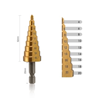 Foto 3 | Juego De Brocas Escalonadas Workpro De 3 Piezas Con Revestimiento De Titanio Hss - Venta Internacional.