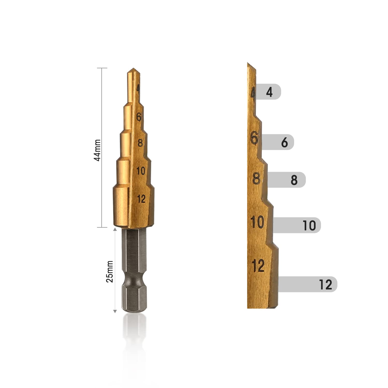 Foto 5 pulgar | Juego De Brocas Escalonadas Workpro De 3 Piezas Con Revestimiento De Titanio Hss - Venta Internacional.