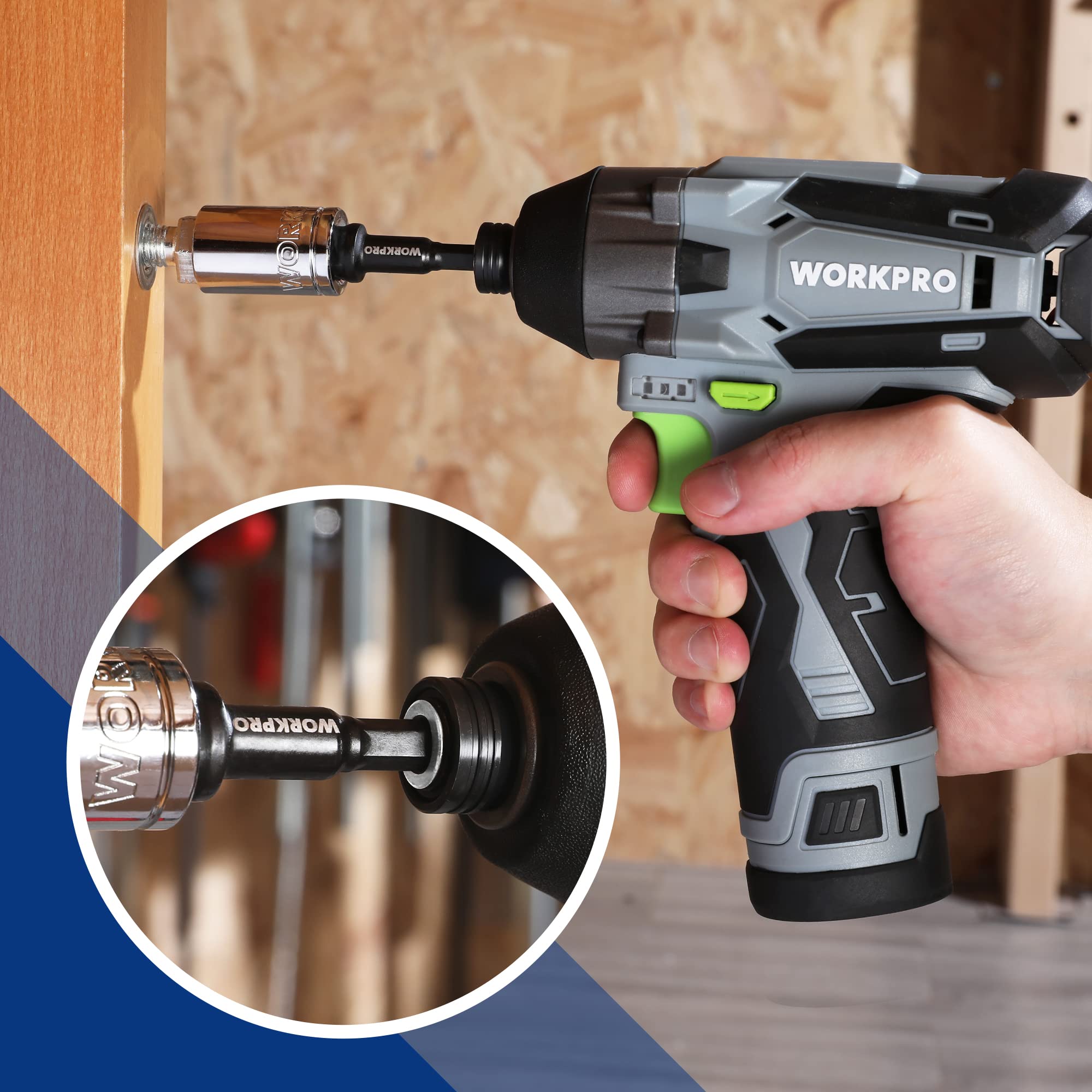 Foto 7 | Juego De Brocas De Extensión Workpro, Adaptador De Enchufe De 6 Piezas Con Soporte - Venta Internacional.