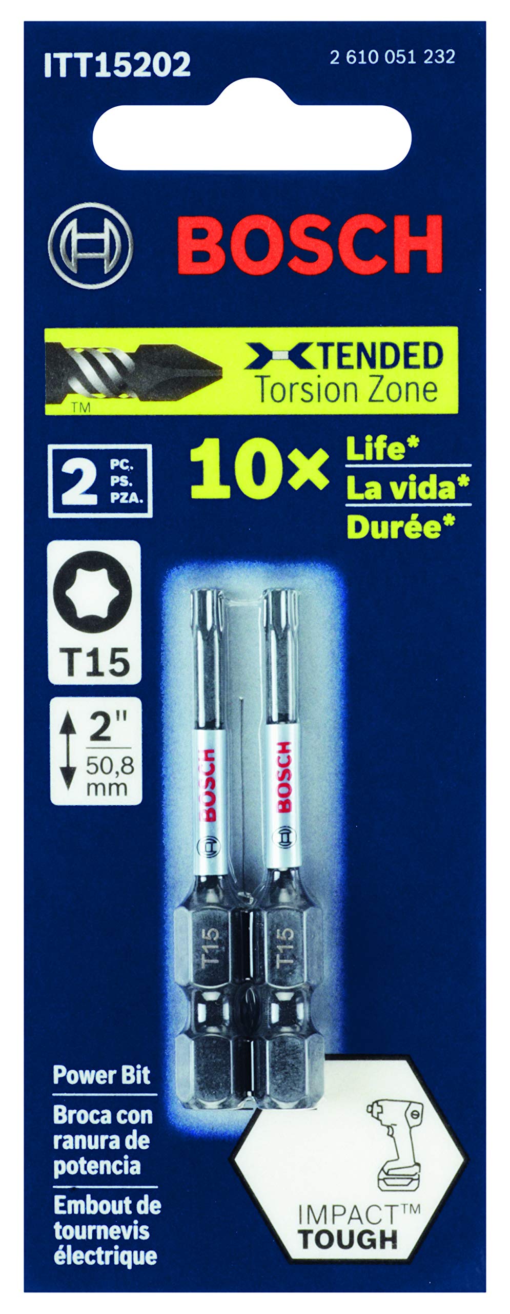 Foto 3 pulgar | Brocas Eléctricas Para Atornillar Bosch Itt152b Torx #15, Paquete De 10 - Venta Internacional.