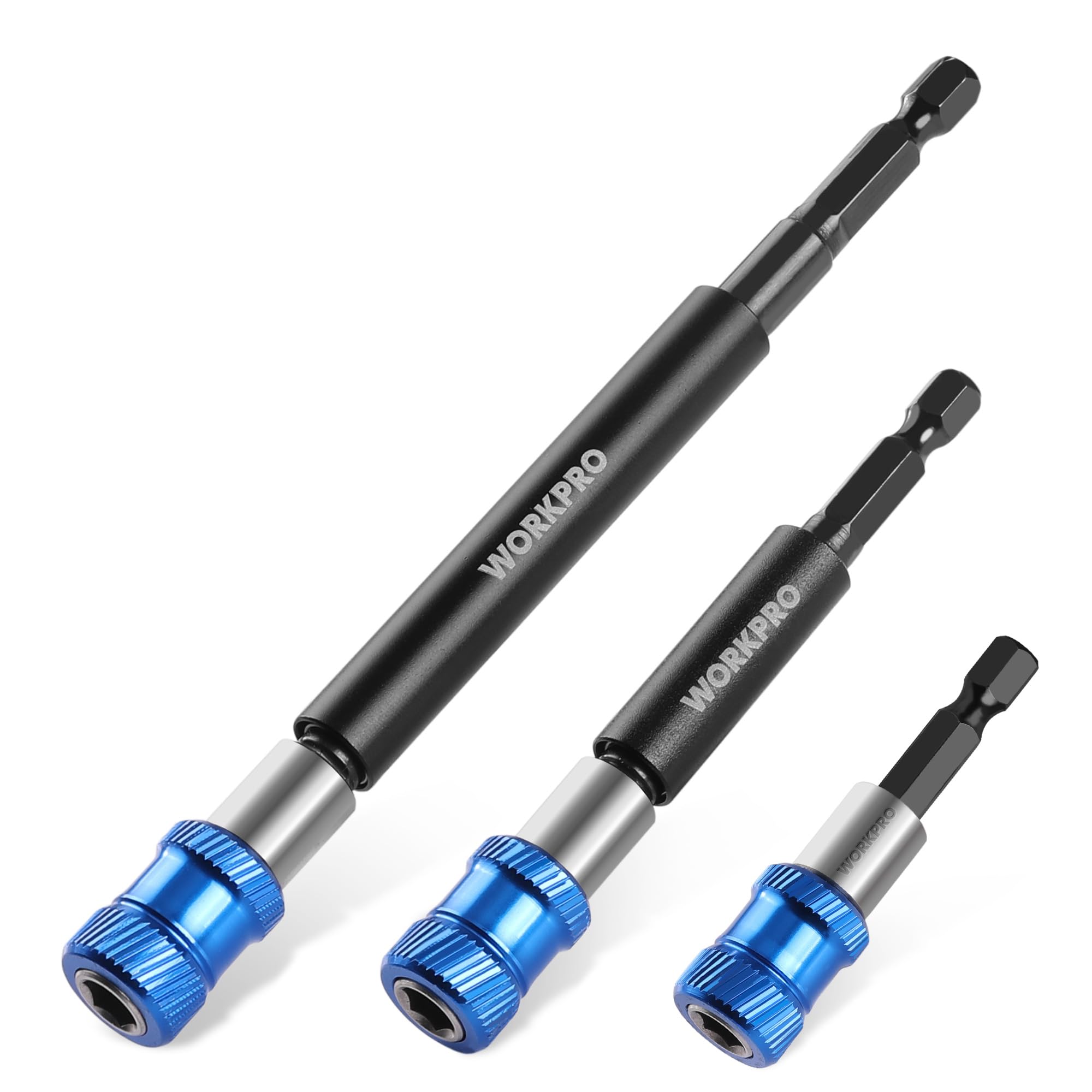 Juego De Extensiones De Brocas Workpro Magnetic, 3 Piezas, 1/4 Pulgadas, Hexagonales - Venta Internacional.