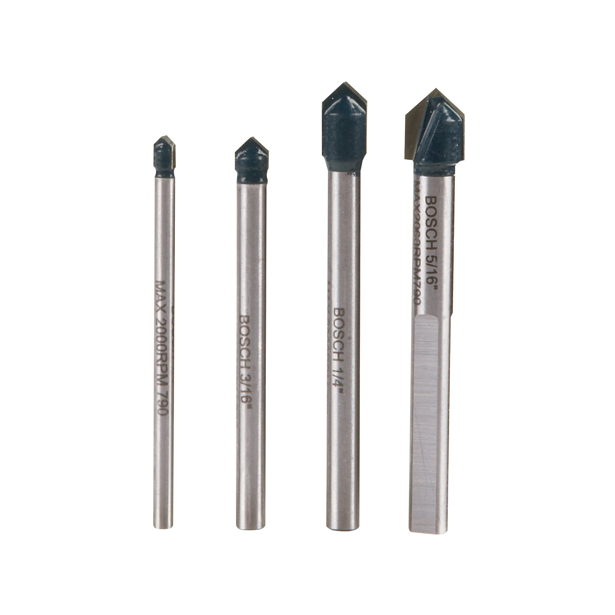 Juego De Brocas Bosch Gt2000 Para Vidrio Con Punta De Carburo, 4 Piezas - Venta Internacional.