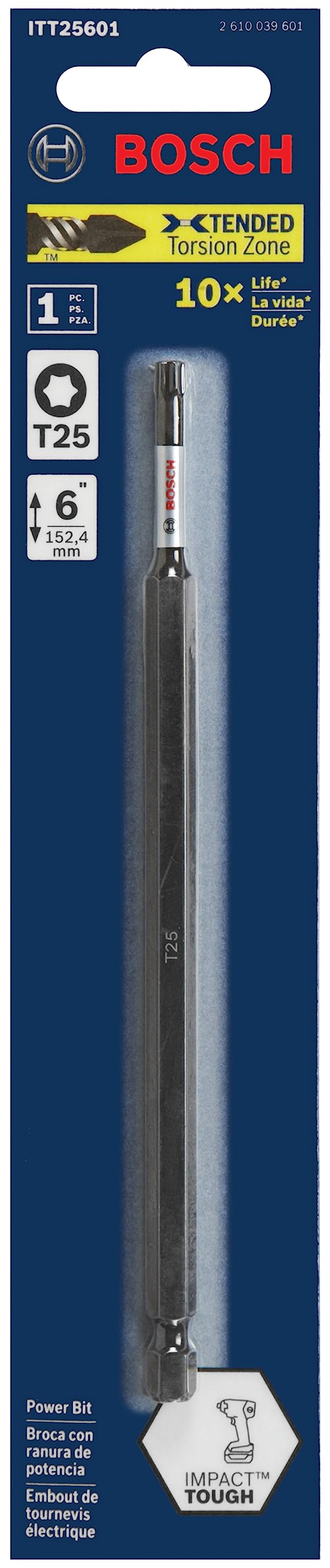 Foto 2 | Brocas Eléctricas Para Atornillar Bosch Itt256b Torx #25 De 6 Pulgadas, Paquete De 10 - Venta Internacional.