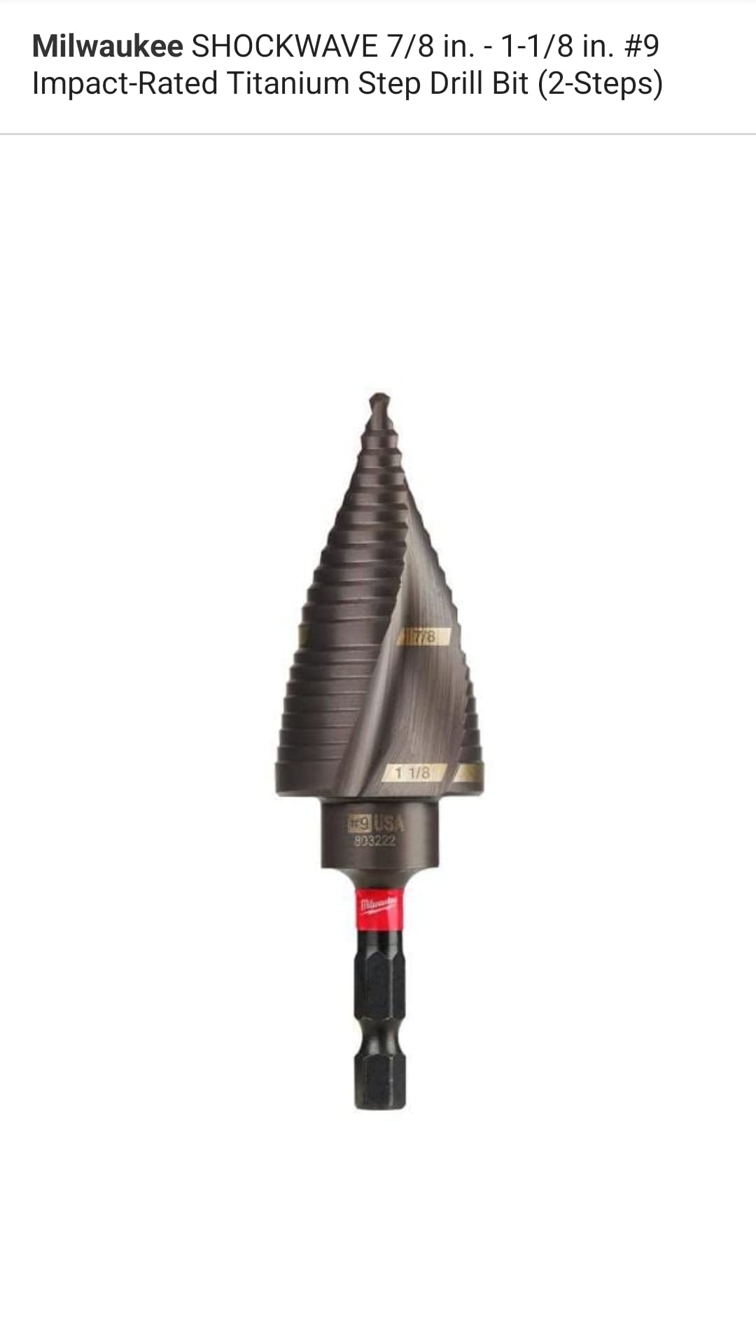 Foto 3 pulgar | Juego De Brocas Milwaukee Shockwave Impact Duty 7/8-1-1/8 - Venta Internacional.