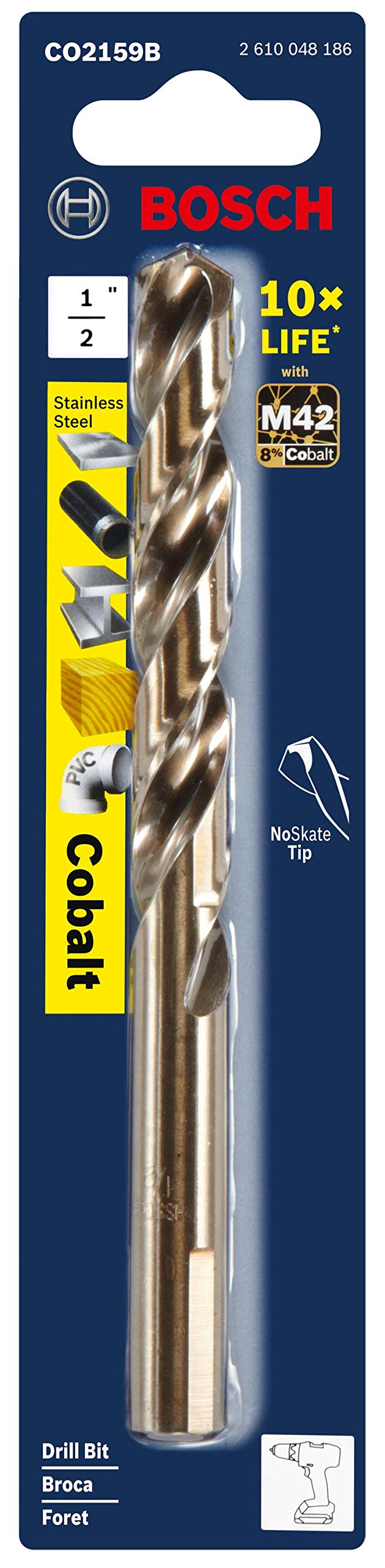 Foto 3 pulgar | Broca Bosch Co2159b Cobalt M42 1/2x6 - Venta Internacional.