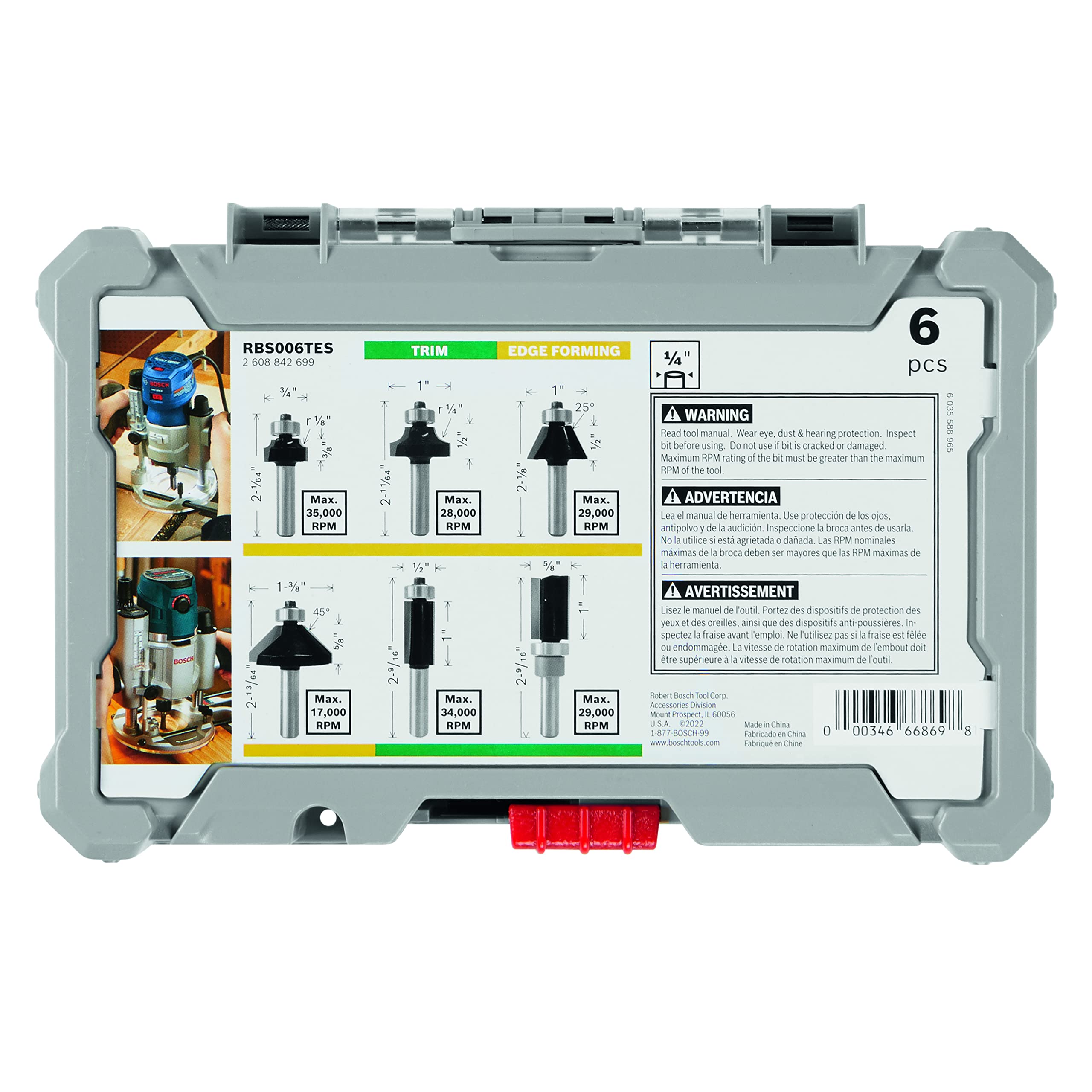 Foto 4 pulgar | Juego De Brocas Fresadoras Bosch Rbs006tes, 6 Piezas, Con Punta De Carburo - Venta Internacional.