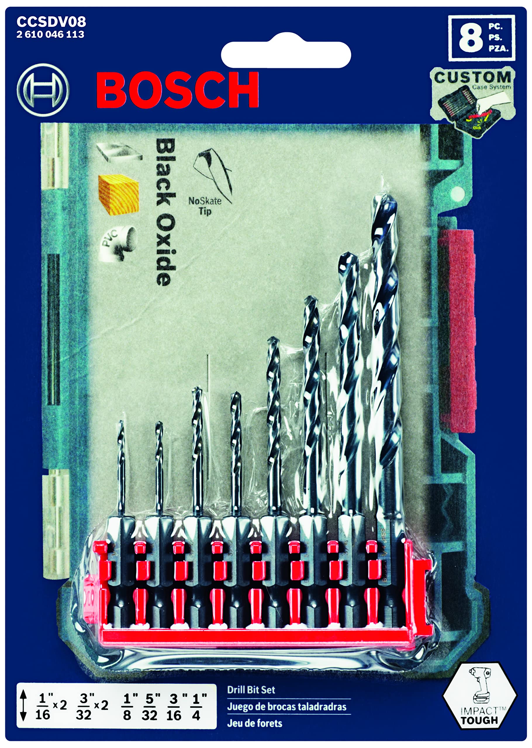 Foto 3 pulgar | Brocas Bosch Ccsdv08 Impact Tough Black Oxide - Venta Internacional.