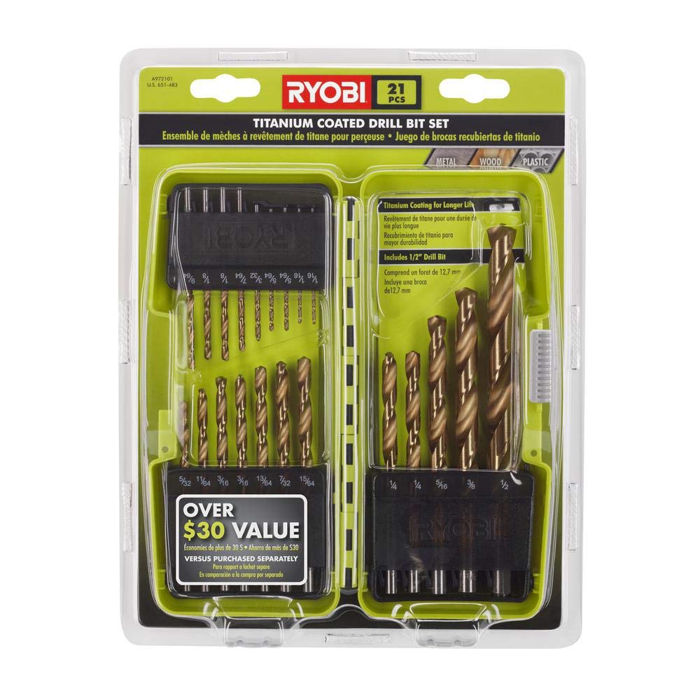 Foto 4 pulgar | Juego De Brocas Ryobi Con Revestimiento De Titanio, 21 Piezas - Venta Internacional.