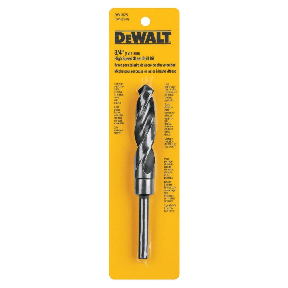 Broca Helicoidal Dewalt Dw1625, 19 Mm, Óxido Negro, Vástago De 12,7 Mm - Venta Internacional.