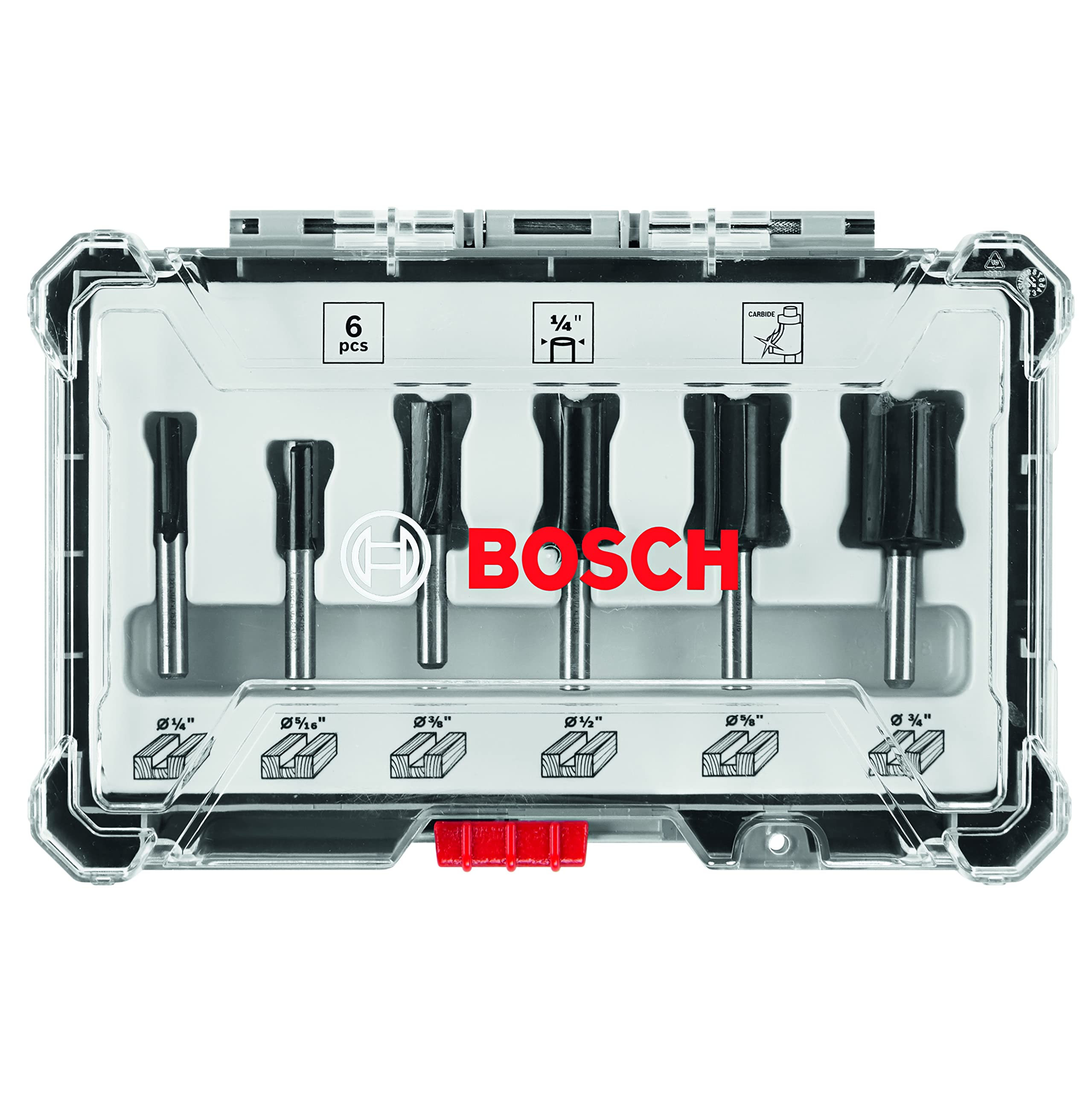 Juego De Brocas Fresadoras Bosch Rbs006sbs, 6 Piezas, Con Punta De Carburo - Venta Internacional.