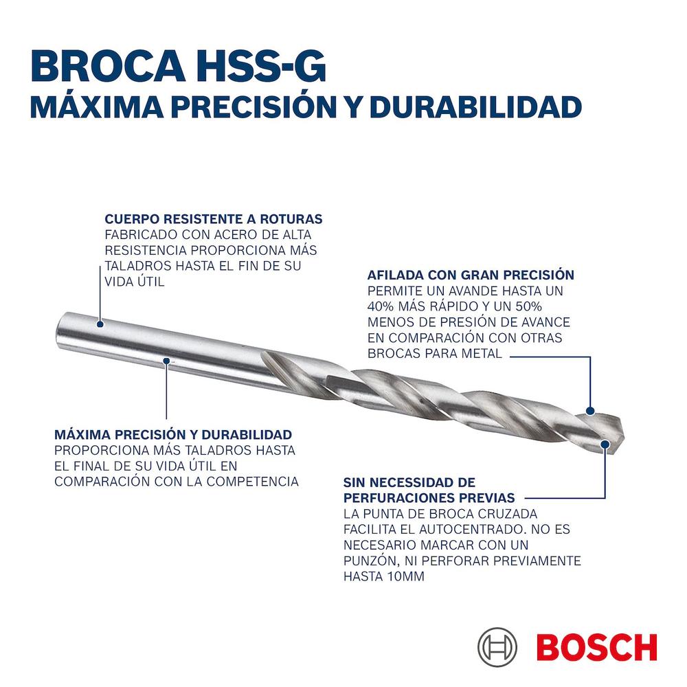 Foto 6 pulgar | Broca Para Metal Bosch Hss-g 15/64''