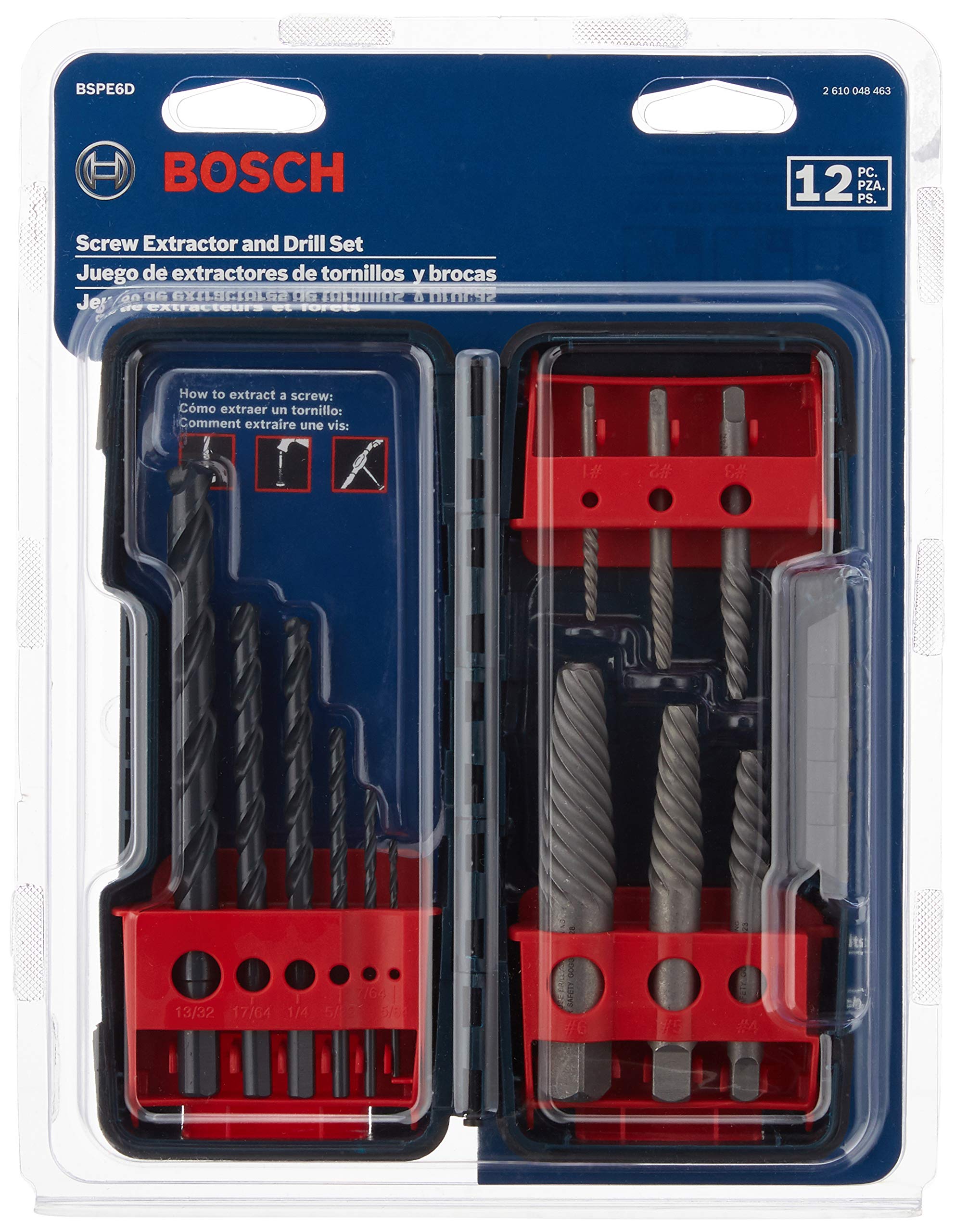 Foto 2 pulgar | Juego De Extractores De Tornillos Y Brocas Bosch Bspe6d 12 Piezas - Venta Internacional.