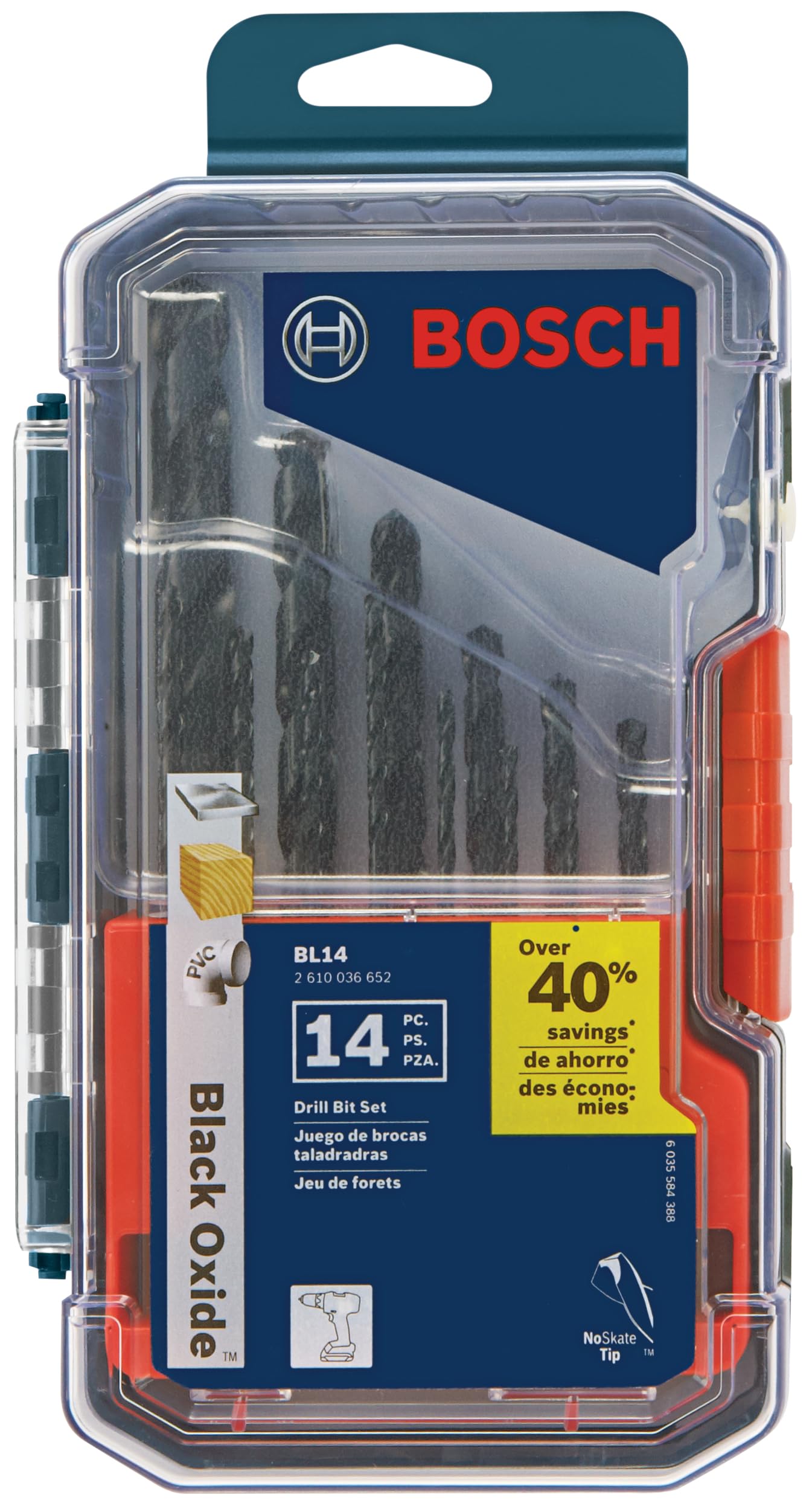 Juego De Brocas Bosch Bl14 De 14 Piezas De Óxido Negro Para Metal Y Madera - Venta Internacional.