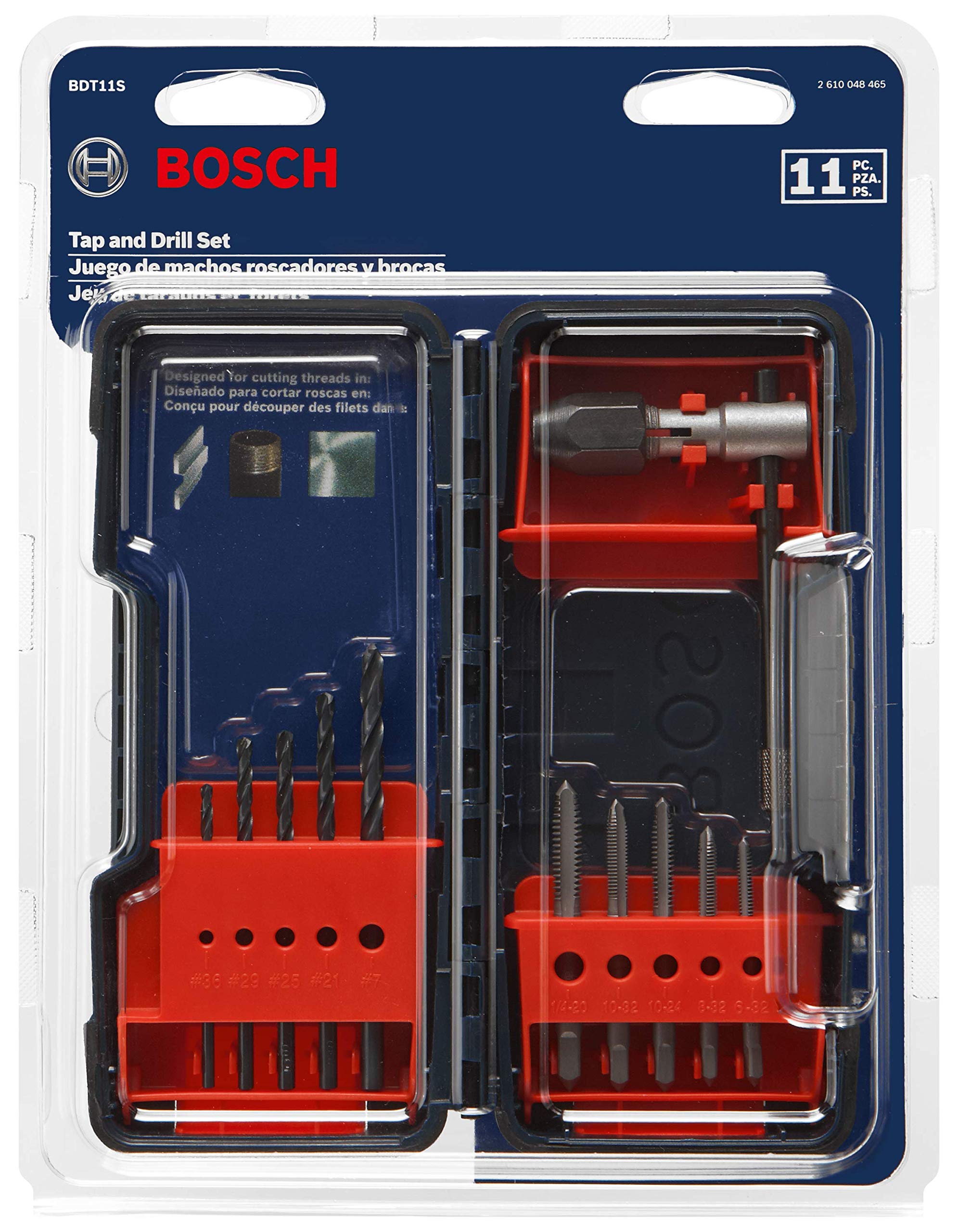 Foto 2 pulgar | Set Combinado Tap & Drill Bosch Bdt11s 11 Piezas - Venta Internacional.