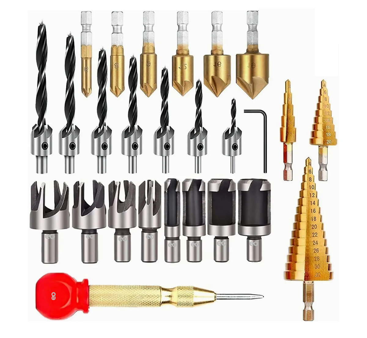 Foto 2 pulgar | Language Kit De Accesorios Para Taladro Avellanador Brocas 26 Pcs Eo Safe Imports Esi-2760-1 Multicolor