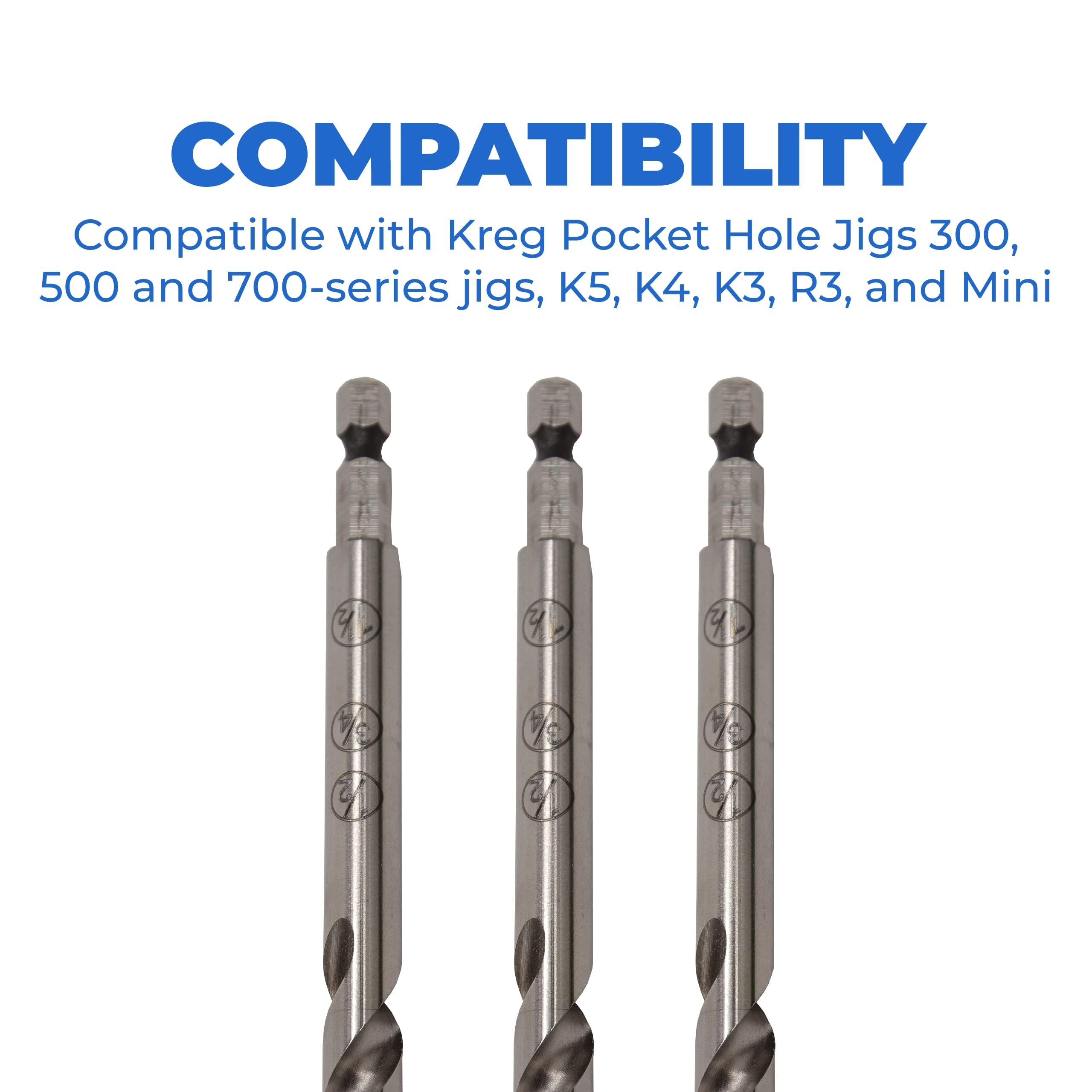 Foto 5 | Broca Con Orificio De Bolsillo Kreg Kpha300 Easy-set De 1/2, 3/4 Y 1 1/2 Pulgadas - Venta Internacional.