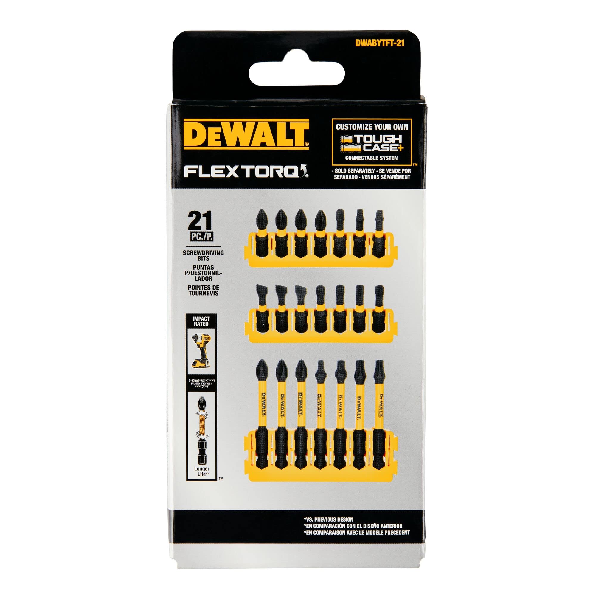 Foto 3 pulgar | Juego De Puntas De Destornillador Dewalt Bytc Flex Torq Set #2 Phillips/ #8 - Venta Internacional.