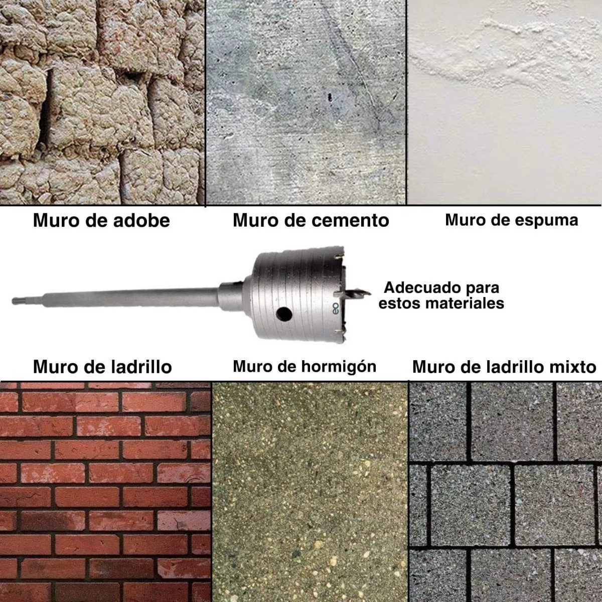 Foto 4 pulgar | Language Kit De Brocas De 30/40/50mm P/pared De Cemento O Concreto Eo Safe Imports Esi-9288-1 Plata