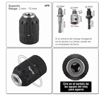 Foto 2 | Adaptador Sds Plus Para Destornillador De Impacto Eo Safe Imports Esi-2275-1 Negro