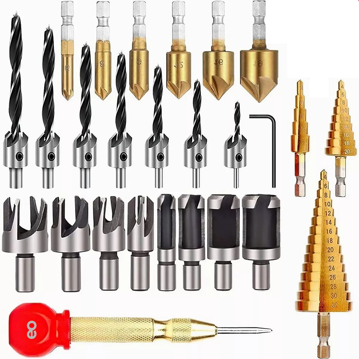 Set 26 Pzas Brocas Taladro Avellanador Eo Safe Imports Esi-4999-1 Multicolor