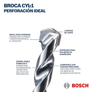 Foto 6 | 10 Brocas Concreto Bosch 6.5 Mm 60mmx100mm Zanco Cilíndrico