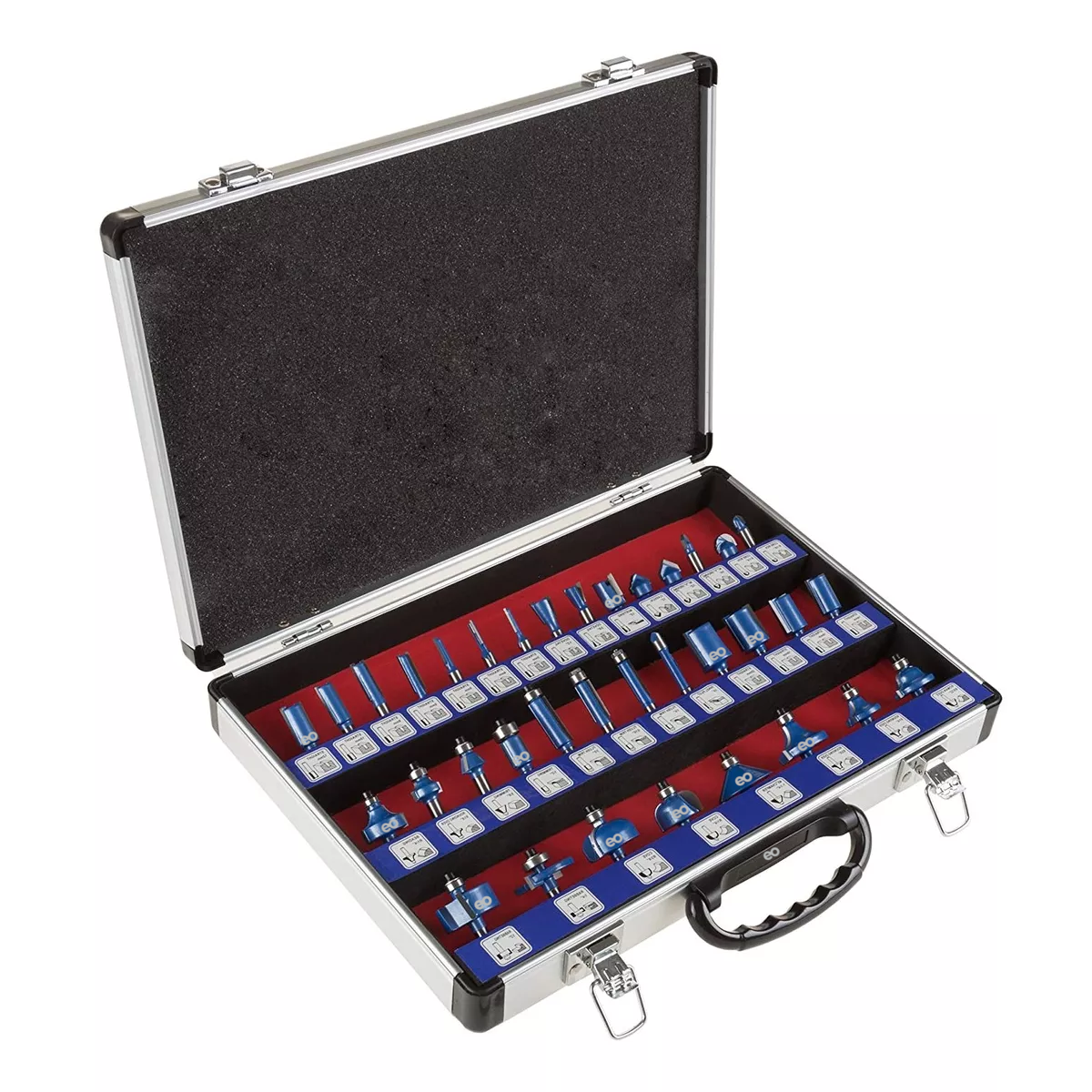 Kit 35 Brocas Fresas De Madera Taladro Con Estuche Eo Safe Imports Esi-8231-1 Azul