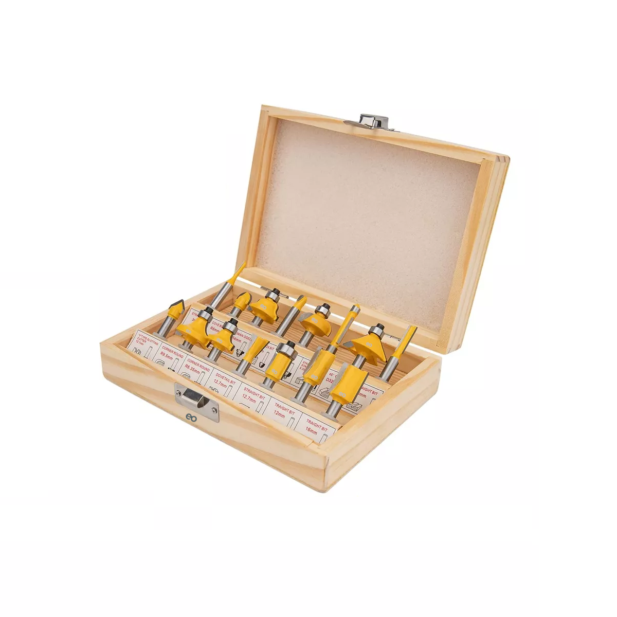 Fresa 1/4 Broca Para Enrutador De Carburo De Tungsteno 15 Pz Eo Safe Imports Esi-13100 Amarillo